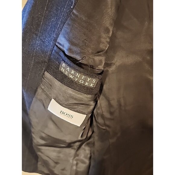 Hugo Boss 38R Corleone 2 Button Black Blazer Sport Coat Suit Jacket Virgin Wool - Picture 13 of 16